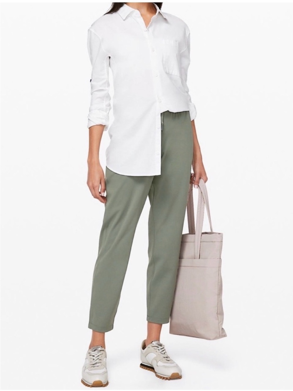 Lululemon Women's Green Casual Active Pants Olive/Sage Drawstring Pockets Sz 6